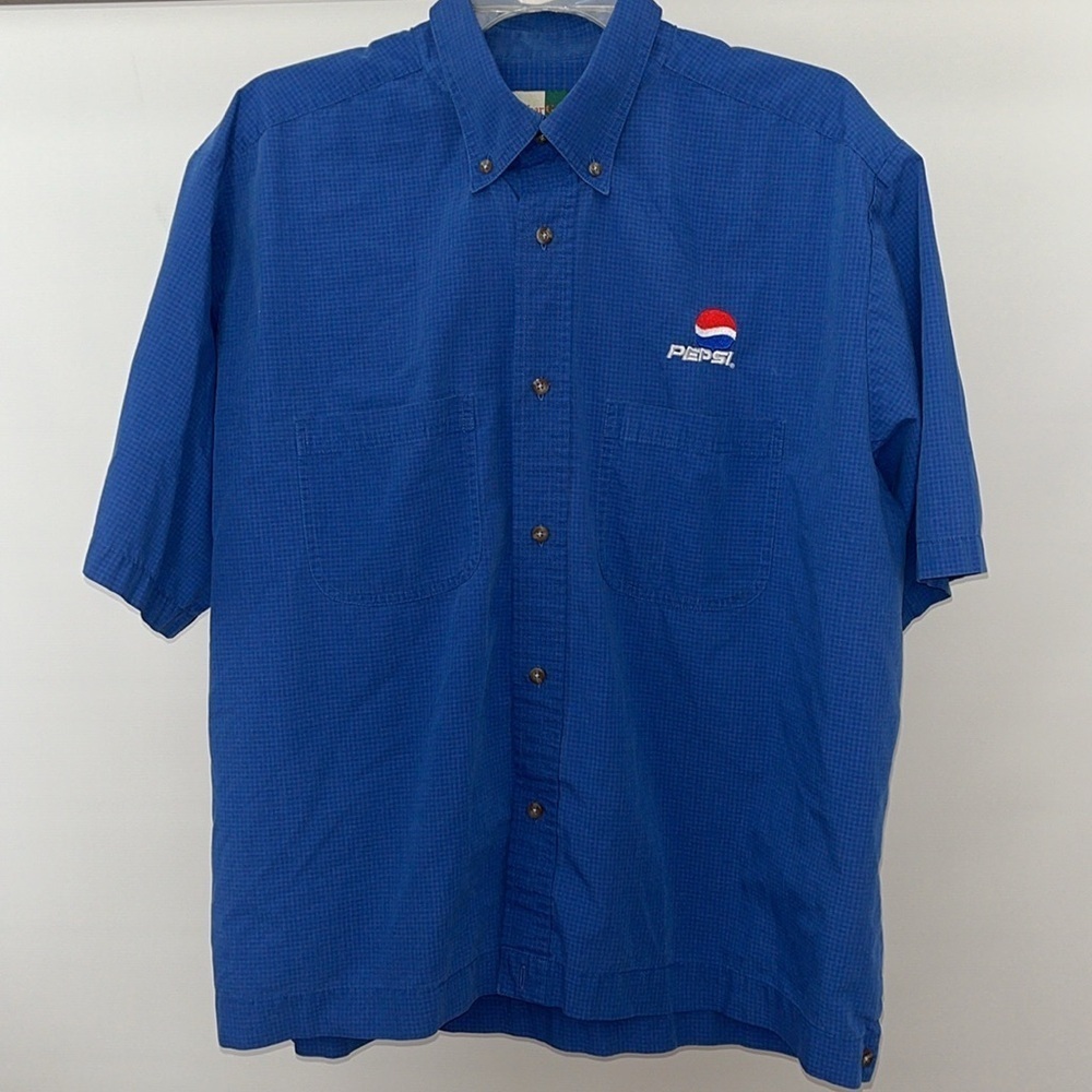 Pepsi Salesman Uniform Shirt Button Up Royal Blue XL